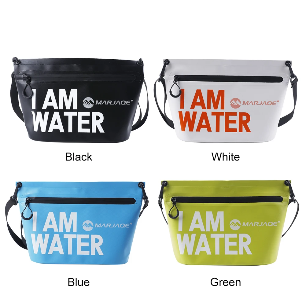 Waterproof Diving Shoulder Pack with Zipper PVC Cosmetic Bag High-Capacity Portable Multifunctional Storable for Camping Travel