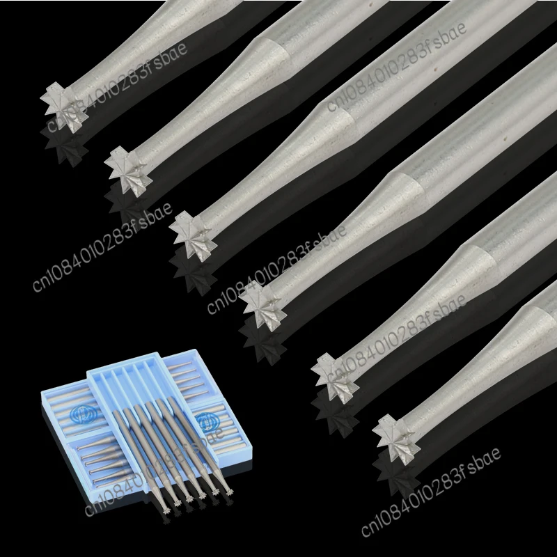 6pcs Dental Burs Tungsten Steel Tungsten Carbide For High Speed Dental Handpiece  Engraving Knife End Mill Woodworking Router