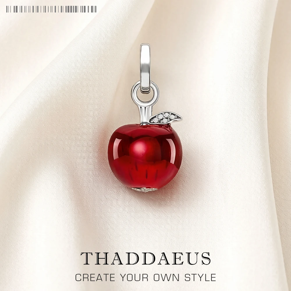 Anhänger Apple Red Marke Neue Mode 925 Sterling Silber Schmuck Zubehör Symbol von Perfektion Geschenk Für Frauen