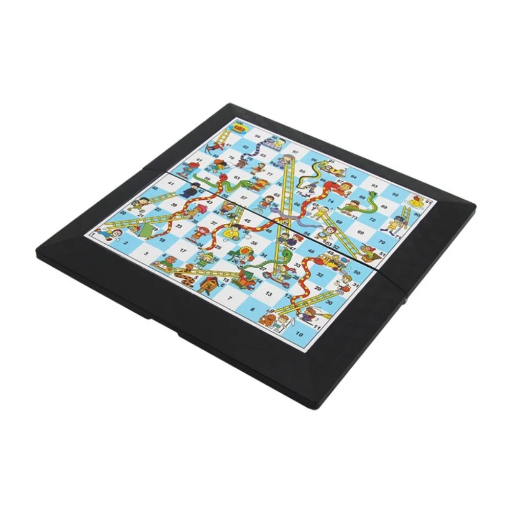 Classic Foldable Ludo Game Set Parent Child Interaction Strategy Game Flying Chess Educational Toy for Teens Kids
