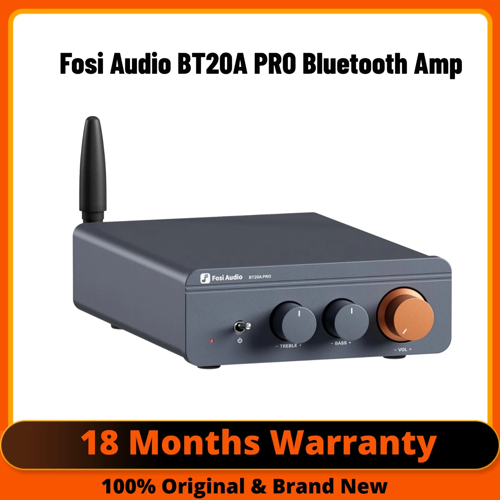 Fosi Audio BT20A Pro TPA3255 Wzmacniacz mocy dźwięku Bluetooth 300W x2 Mini HiFi Stereo Class D Amp Bass Treble do kina domowego