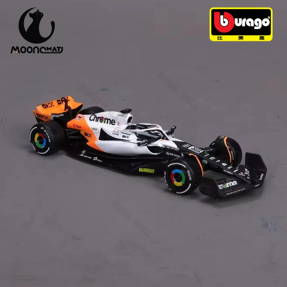 Bburago 1:43 MCL60 Monaco Mclaren 4# Lando Norris MCL60 Singapore 81# Oscar Piastri Alloy Miniature Diecast Model Toy Gift