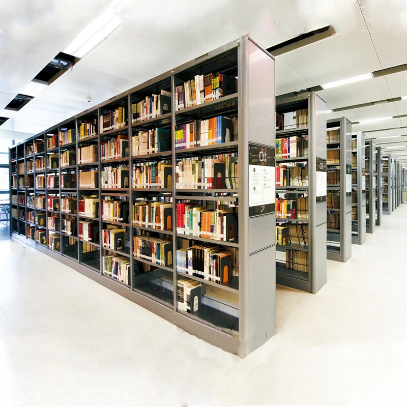 

High Quality Two-Sided Two-Column Stainless Steel Bookshelf 6 Layers Modern Design for Library School Office Hotel Outdoor Use