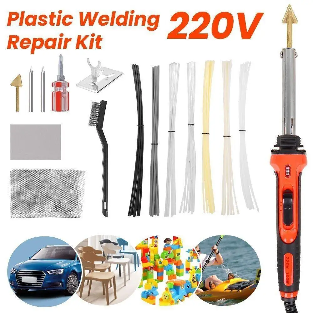 1Set Automotive Repair Welding Kit Ceramic Heating Technology Car Bumper Cracking Repair Tools Soldering Iron For Plastic Repair