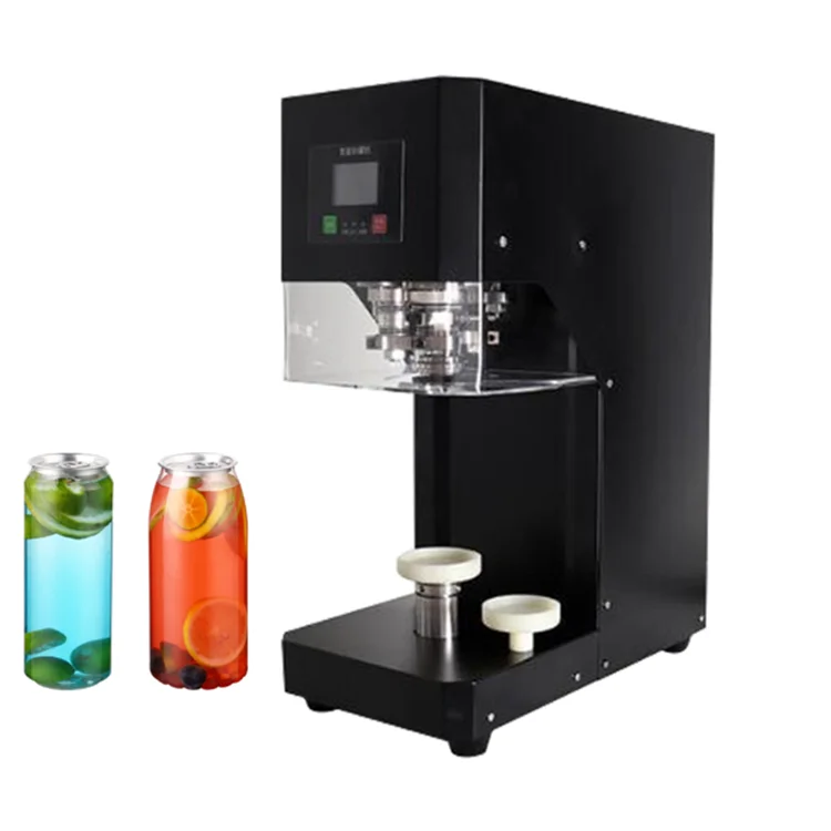 New Upgrade Automatic Plastic PET Aluminum Can Sealer Bubble Tea Tin Can Sealing Machine Non Rotate