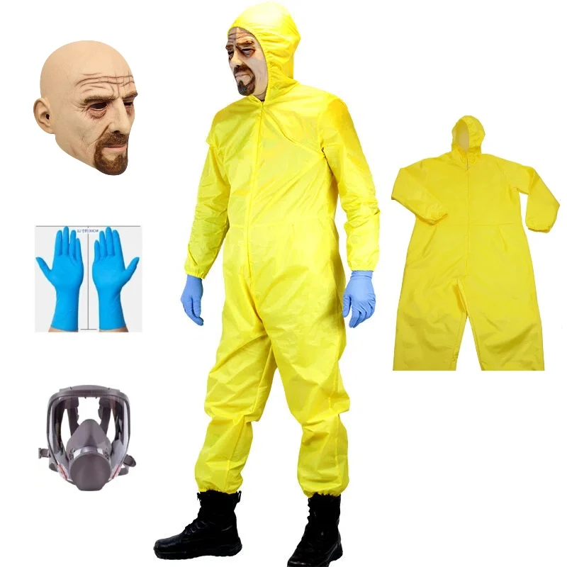 American TV Series Breaking Bad Adult One-piece Uniform Halloween Costume Breaking Bad Cosplay Breaking Bad Mask Shield