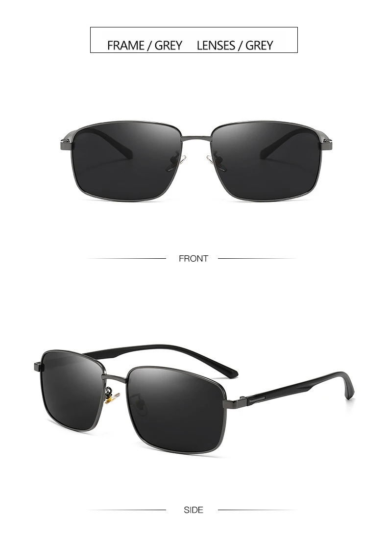 Business Metall Quadratischer Rahmen Polarisierte Sonnenbrille Luxus Übergroße UV-Schutz Sonnenschutzbrille 5027 – Detail 11