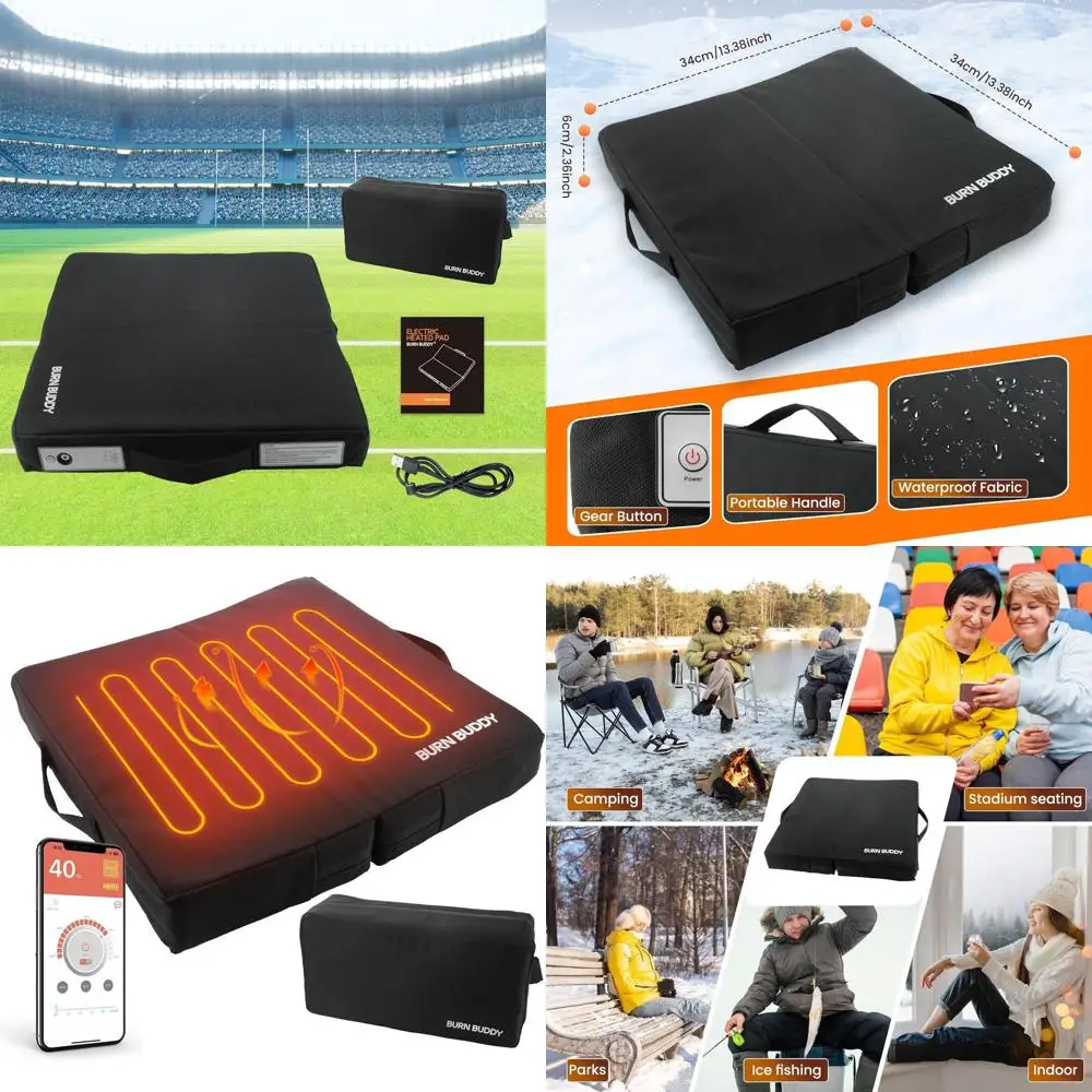 

Heated Stadium Seats for Bleachers, Heated Seat Cushion with APP Control Heating, Heated Stadium Chair Cushion, Portable Heated