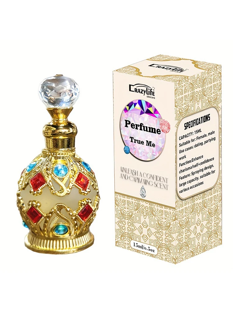 15ml Crazylife Arabian Crown For Women- Exotic Fragrance, Vintage Crystal-Embellished Bottle, Perfect For Evening Wear