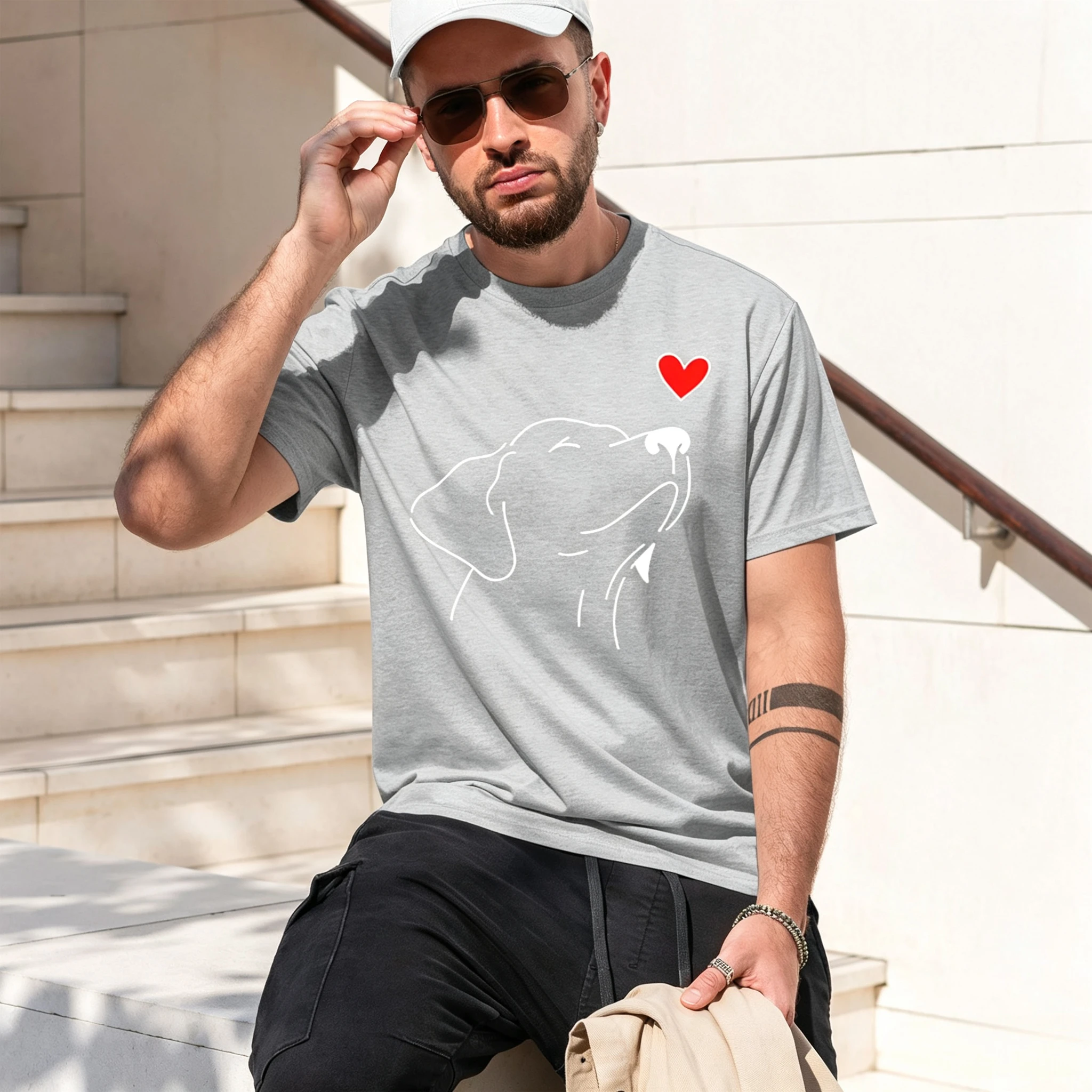 Casual Style Men's T-Shirt G with He Print Summer and Spring Gift for Lovers New Model Short-sleeve Crewneck T Shirt Classic