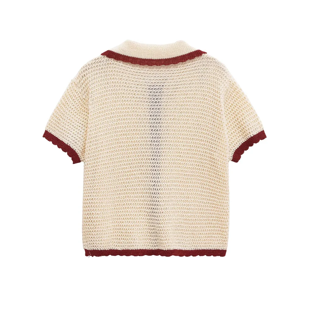 Nueva ropa de primavera para mujer, polo de estilo europeo y americano, chaqueta de punto, pantalones cortos