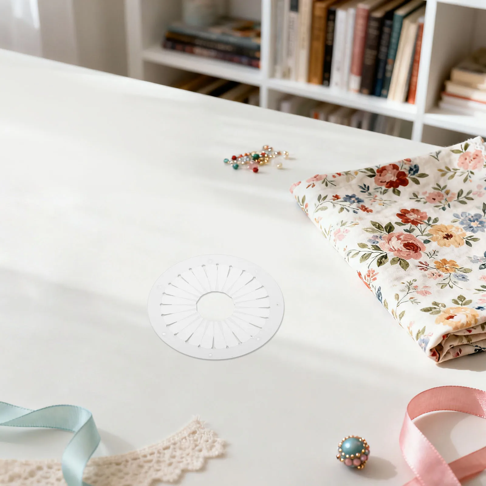 

6pcs Ribbon Rosette Maker 9Cm Circular Alignment Board Plastic Template For Brooch Badge Flower Craft Diy Tool Set Handicraft