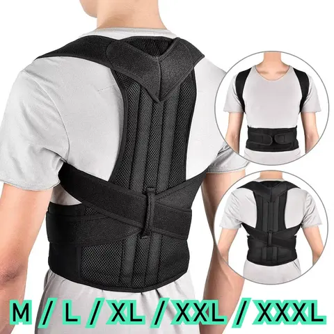 Reinforced Belt Lumbar Column Posture Corrector Vest  Adjustable Back Support Strap Shoulder Spine Brace Neck Stretcher Trainer