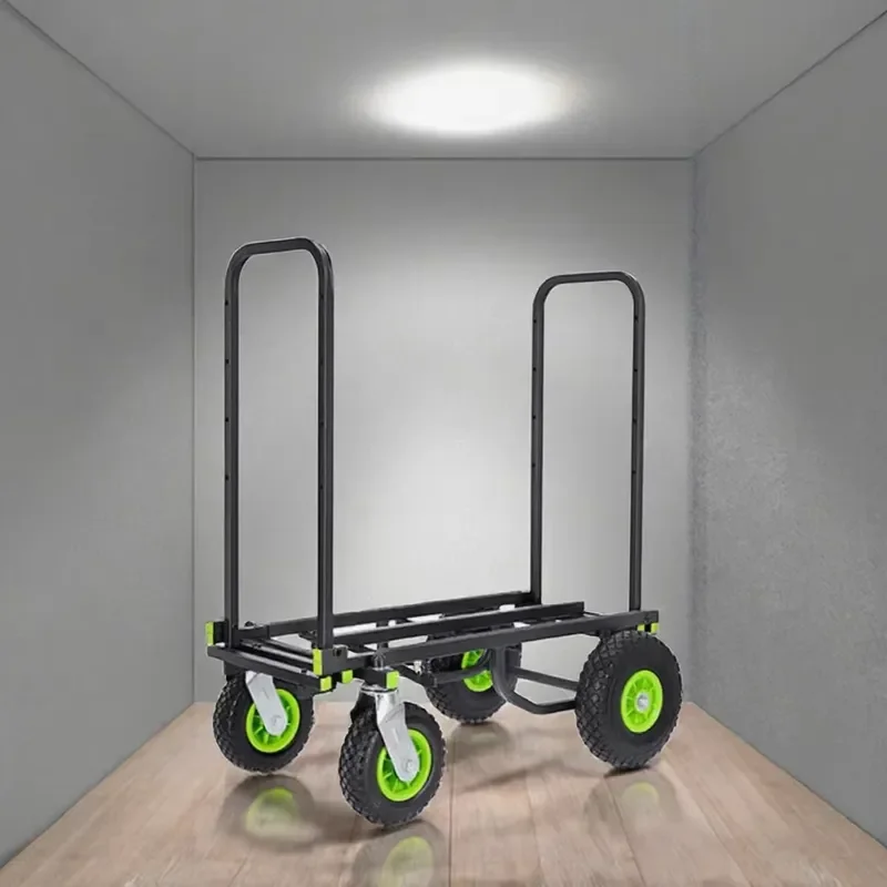 Hanak Heavy-Duty Foldable Metal Platform Trolley Four-Wheel Durable Industrial Tools Storage Load Capacity OEM Customizable