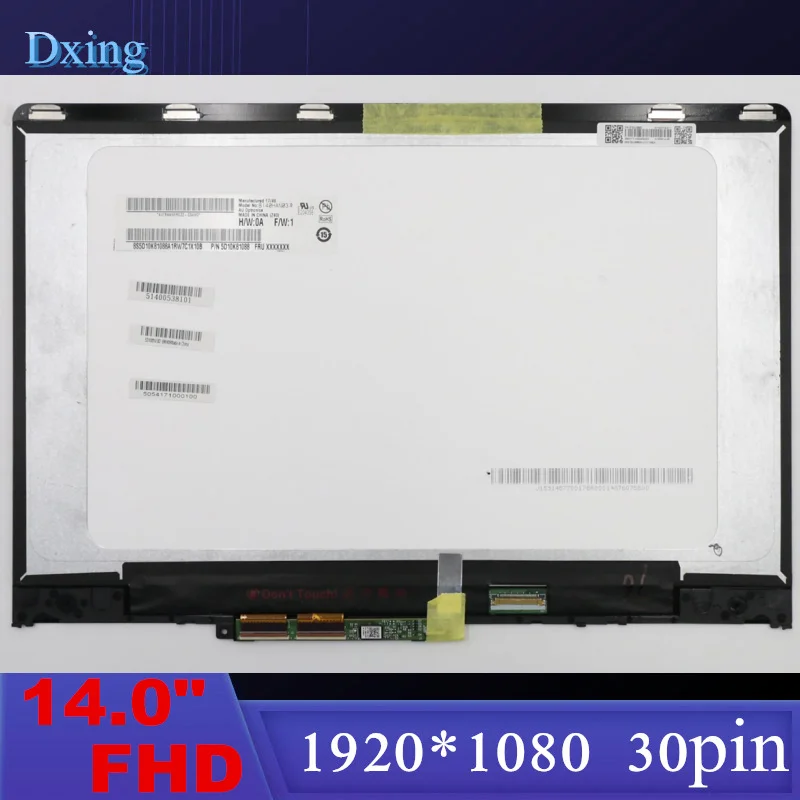 Imagem -02 - para Lenovo Yoga71014 Yoga 710 14 Yoga 710-14ikb Yoga 710-14 Display Lcd Touch Screen Assembly Frame 1920*1080 B140han03.0 14