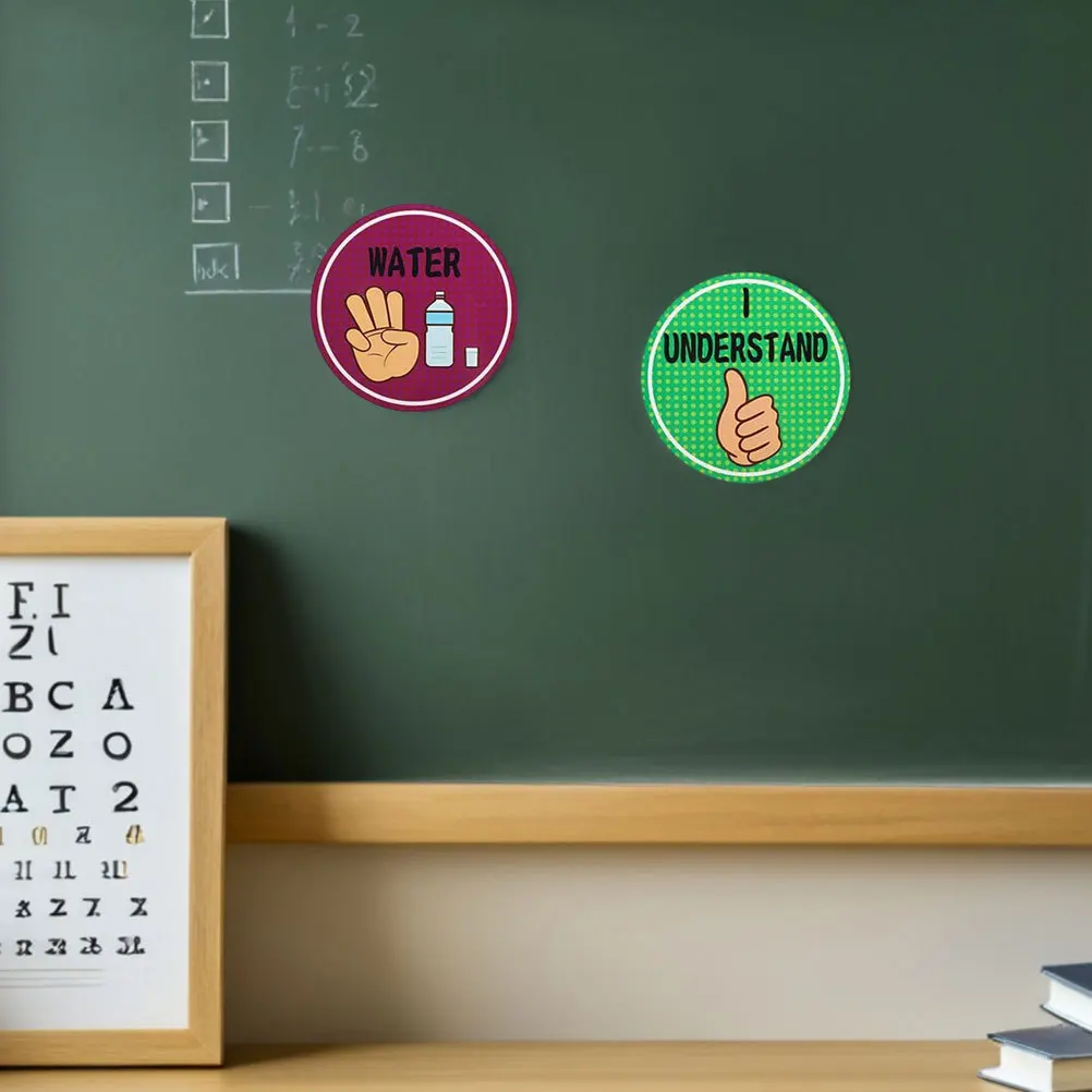 

24Pcs Classroom Hand Signal Posters Visual Cue Bulletin Board Nonverbal Communication Tools for Kindergarten Teachers Students