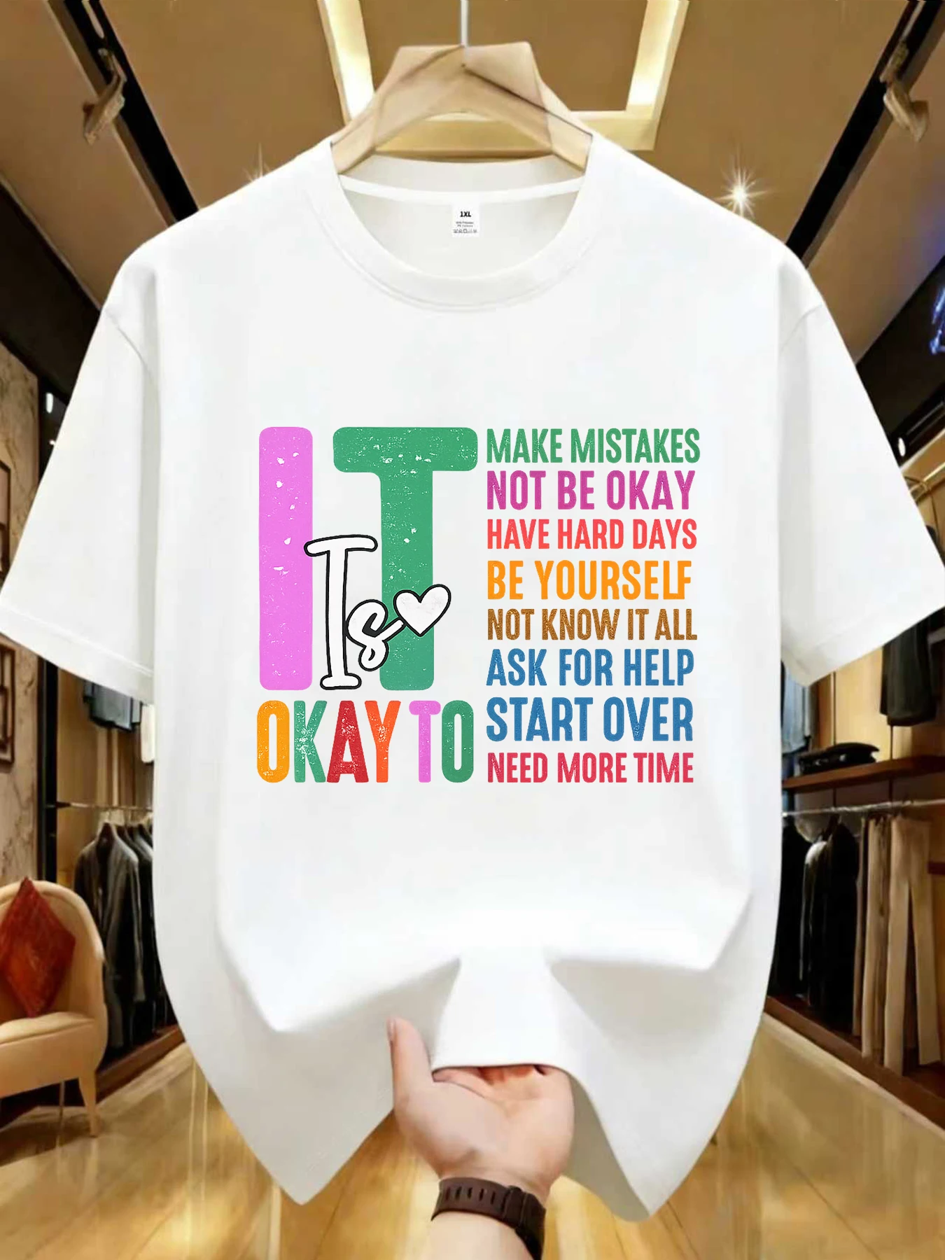 

【WDS01306】Creative letter printed plus size women's round neck T-shirt summer casual short sleeved top street fashion versatile