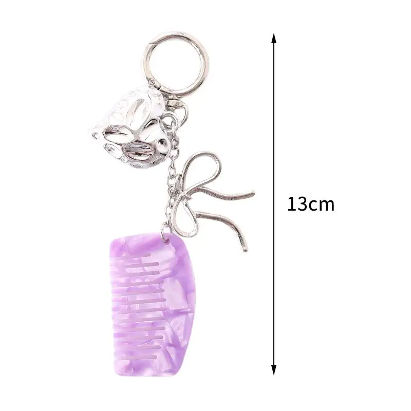 1 Stück Multifunktionaler Alien-Liebes-Anhänger Kamm Schlüsselanhänger Auto-Schlüsselring Dekorativer Herz-Kamm für Geschenke Handy-Hängedeko – Detail 6