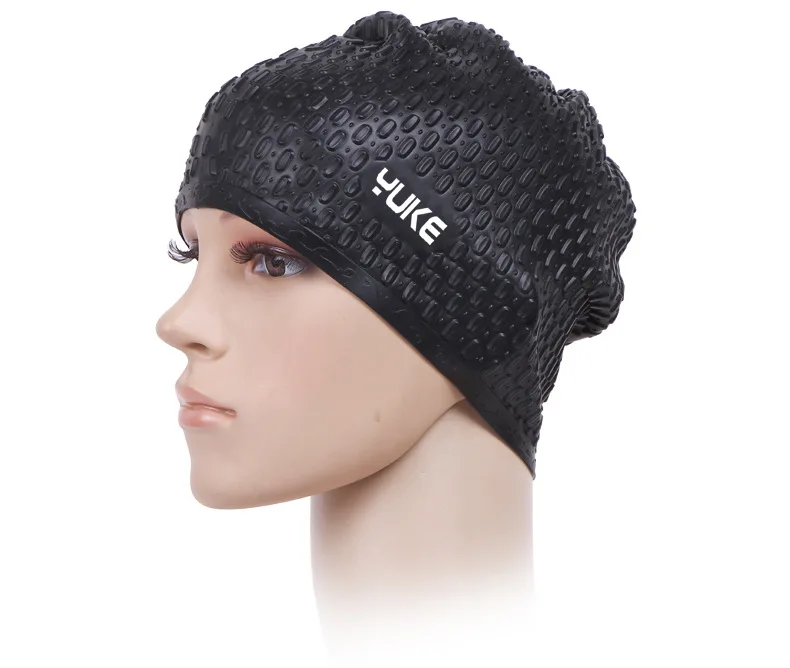 YUKE Silicone Swimming Cap Unisex Flexible Waterproof Adult Waterdrop Swimming Head Cover Protect Ear Pool Bath Cap Badmuts