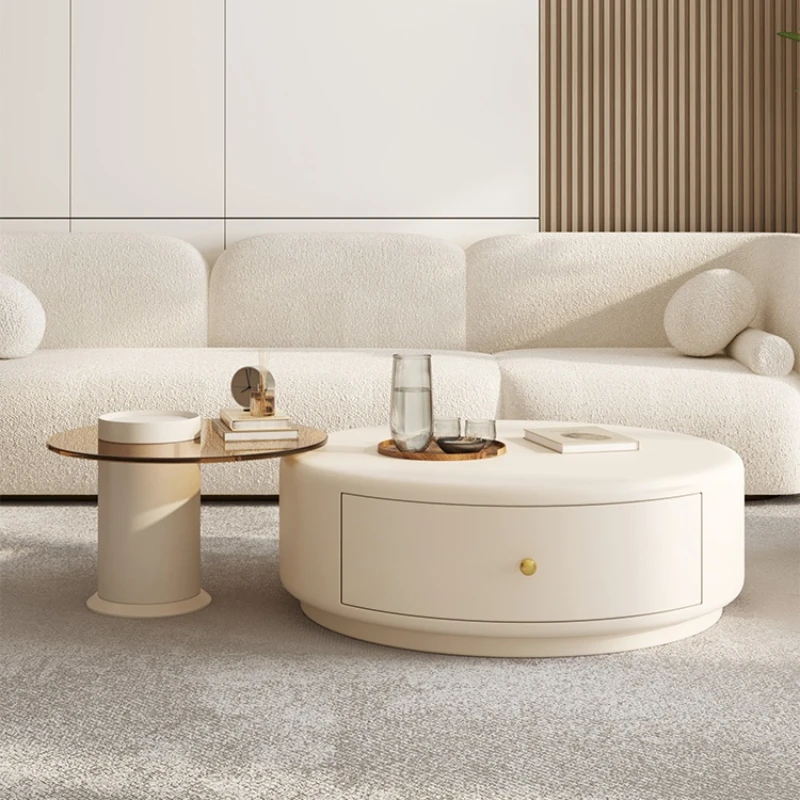 

Design Corner Coffee Tables Round White Elegant Storage House Luxury Living Room Table Floor Table Basse De Salon Furniture