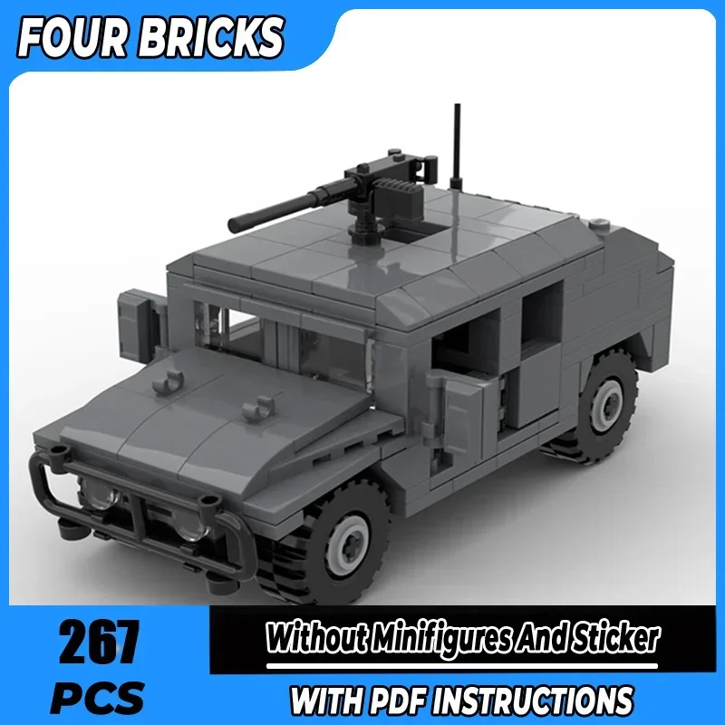 War Series Moc Building Blocks HMMWV M1025 Model Technical Bricks DIY Assembly Military Vehicles Toy For Child Gift