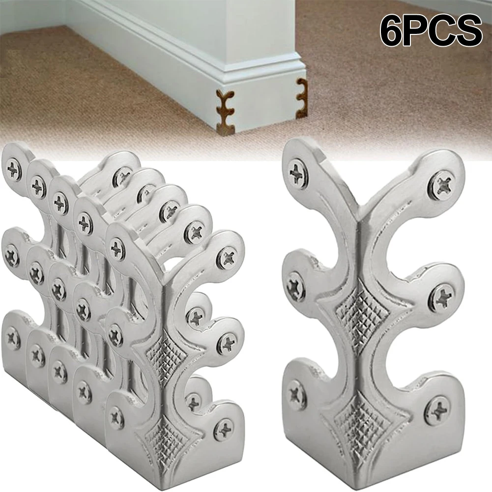 6pcs Vintage Base Board Corner Protectors Brass Skirting For Jewelry Wooden Box Antique Furniture Decorative Corner Guard