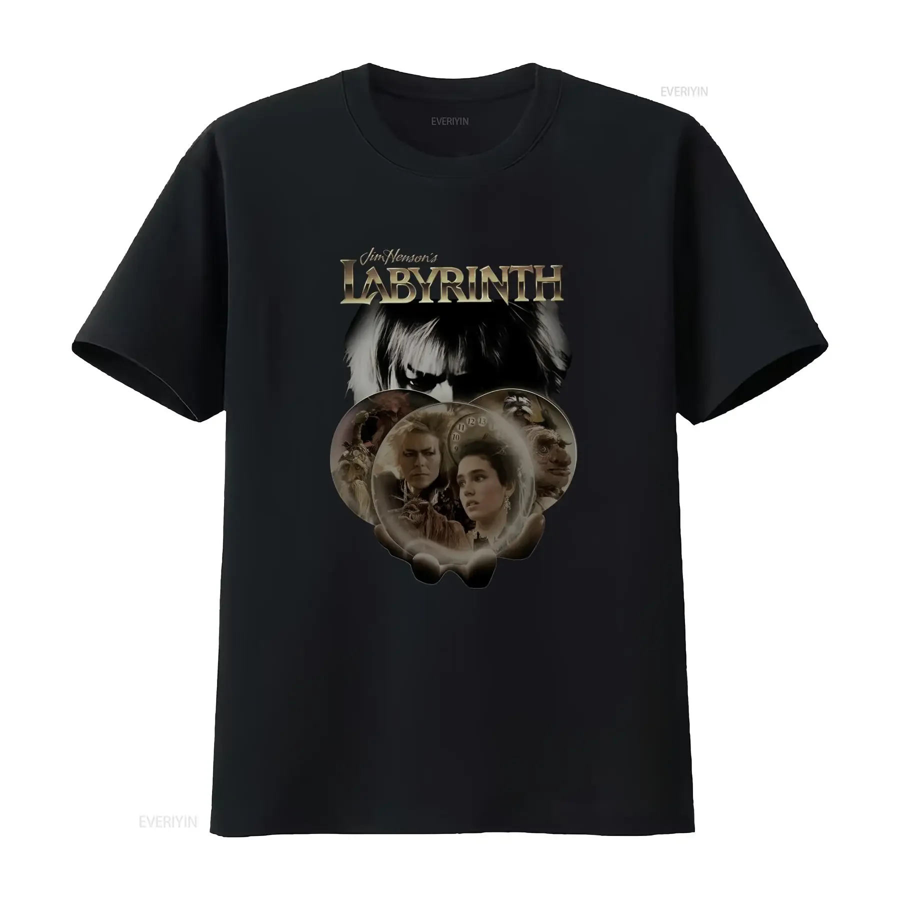 Vintage Retro 80s Jim Henson's Labyrinth Fantasy Movie Character Print Casual T Shirt vintage Washed Unisex Comfortable