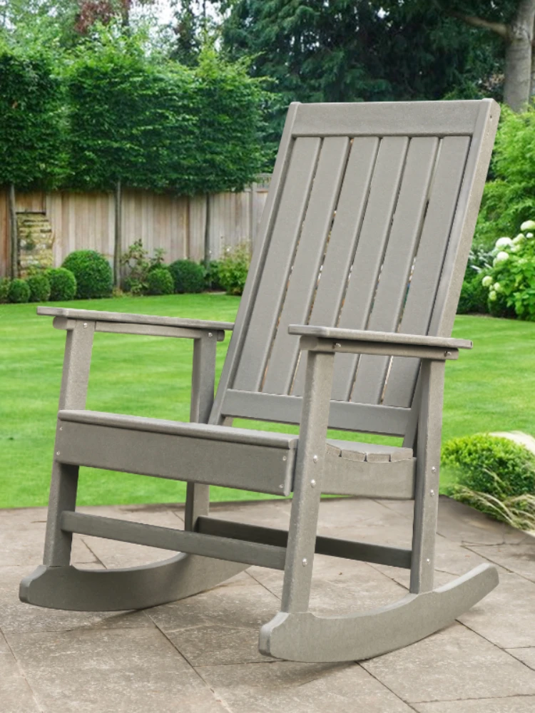 Ez-Care Tek-Wood Adirondack Rocker - Slate Grey outdoor chair  rattan furniture  Garden Chair