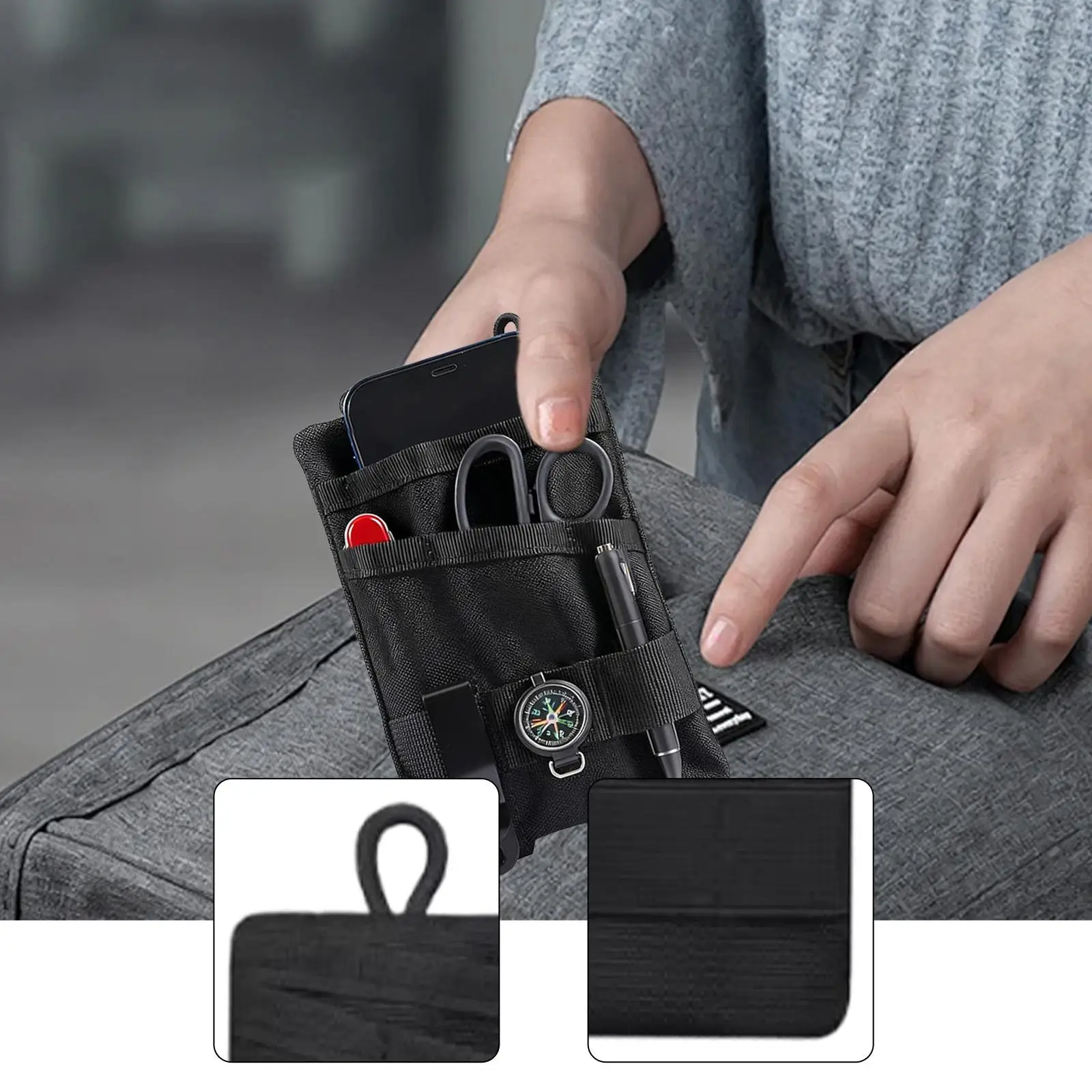 TOOLS Pocket Organizer,Utility,Multipurpose,Fanny Pack,TOOLS Bag Pocket Pouch Small Tool Bag for Pen Notebook Work Maintenance