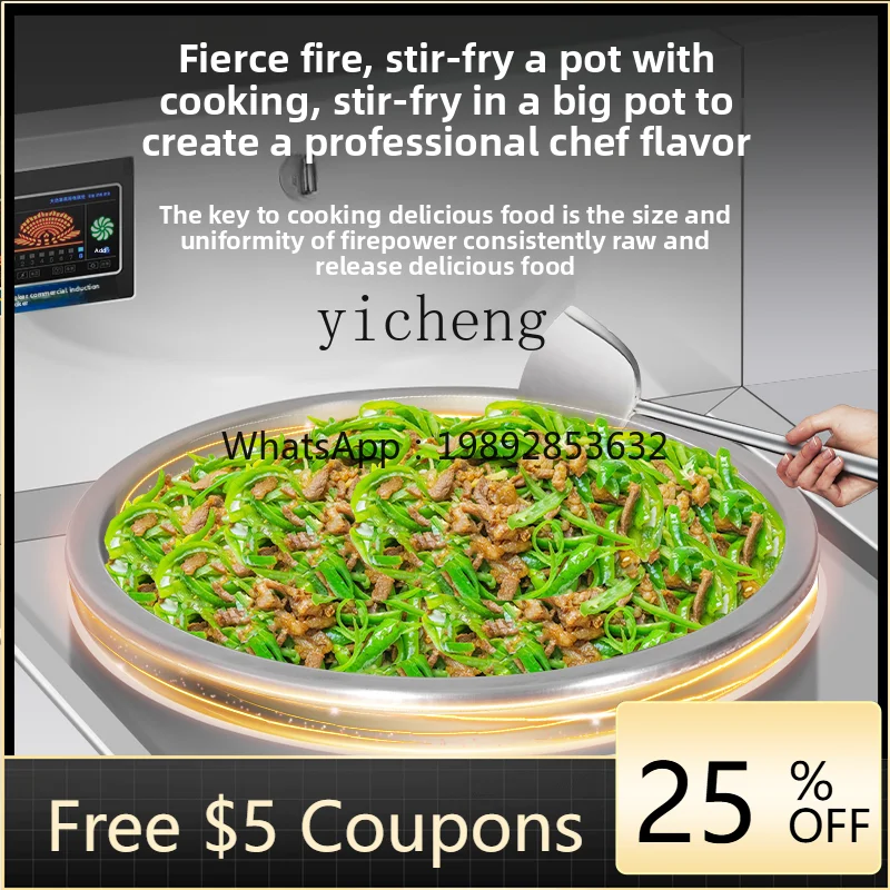 

commercial electromagnetic stove 30kw high-power electric heating large pot stove electric stove hotel vertical double head