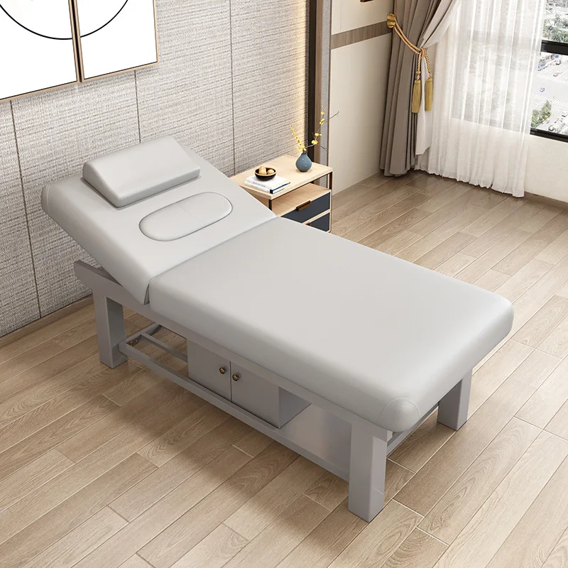 Solid wood massage   bed   salon multi-functional moxibustion physiotherapy massage eyelash tattoo strap hole