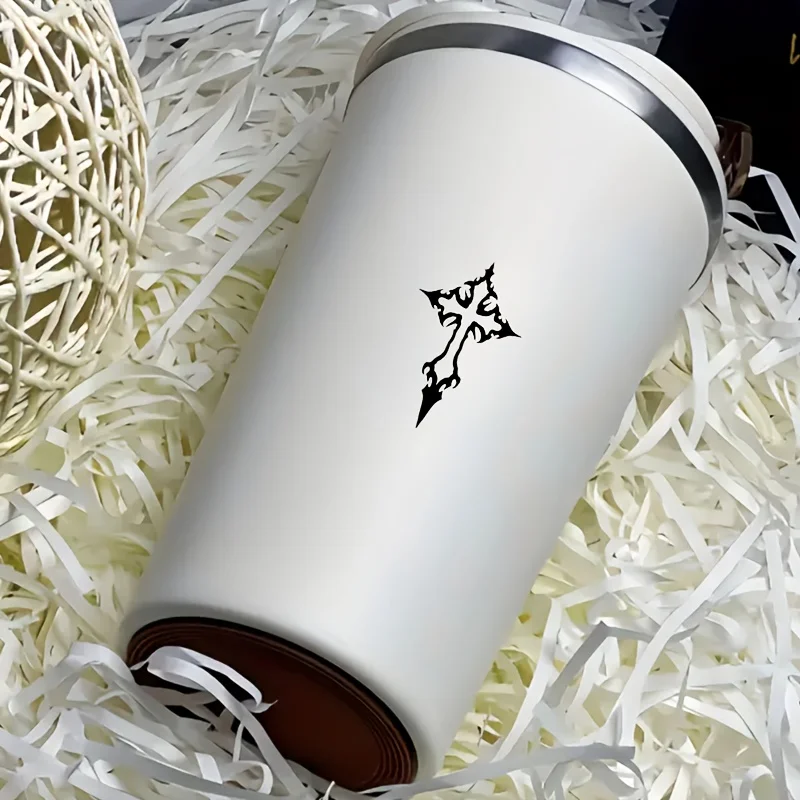 2pcs Gothic Cross Waterproof Vinyl Stickers Multipurpose Decals For Cups Laptops Car Glass Window Decor Accessories view 2