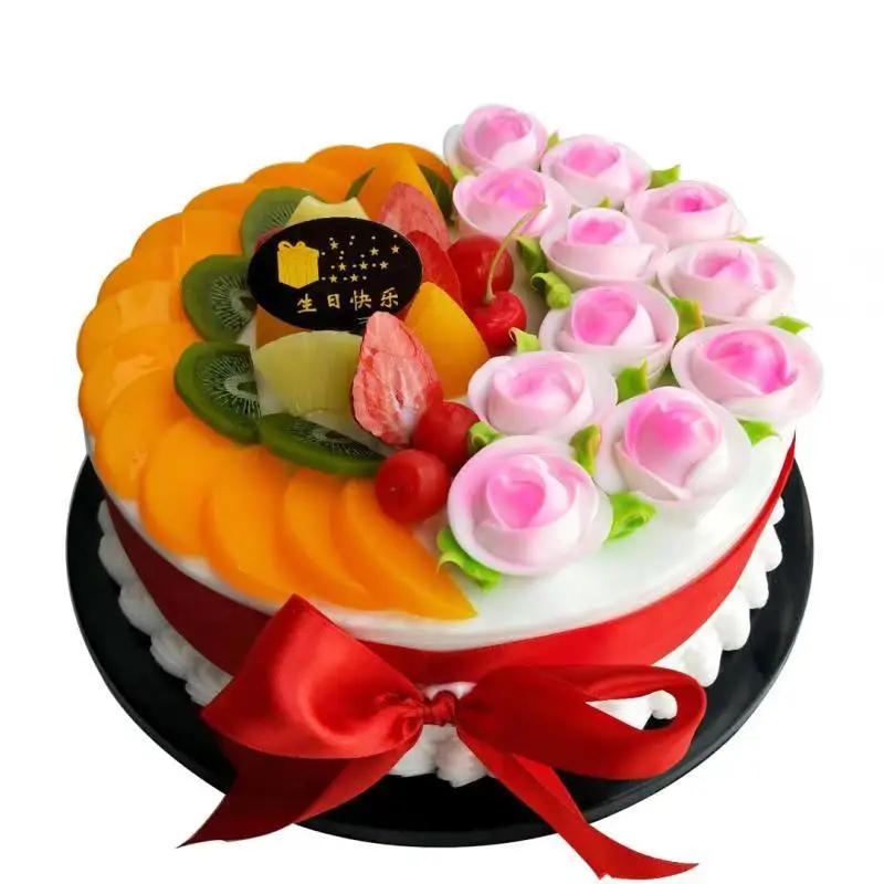 8 Inches Simulation Cake Model Decorating Accessories Plastic Mold Cream Flower Artificial Window Sample Display