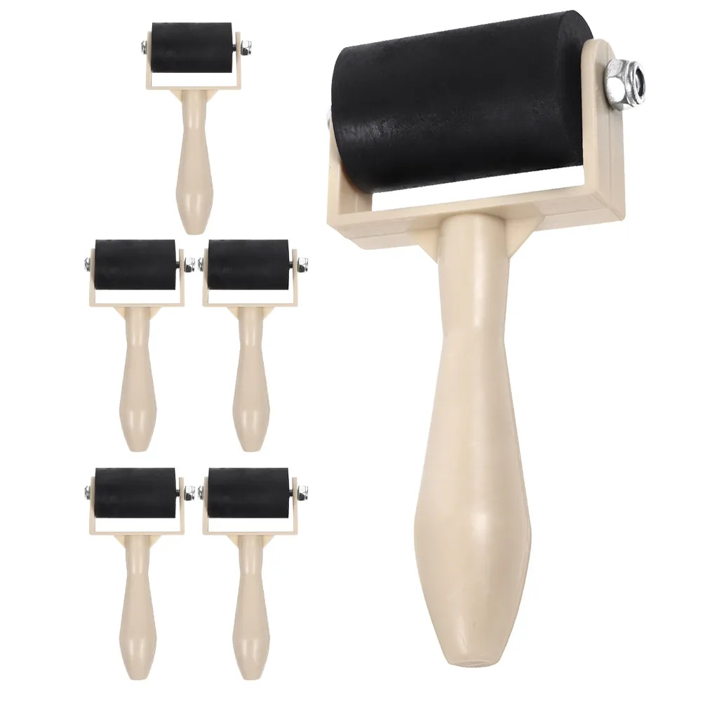 

Набор из 6 валиков для гравюры для детей и взрослых, прочные резиновые и пластиковые валики для чернил, печати, штамповки, тиснения, рукоделия и искусства