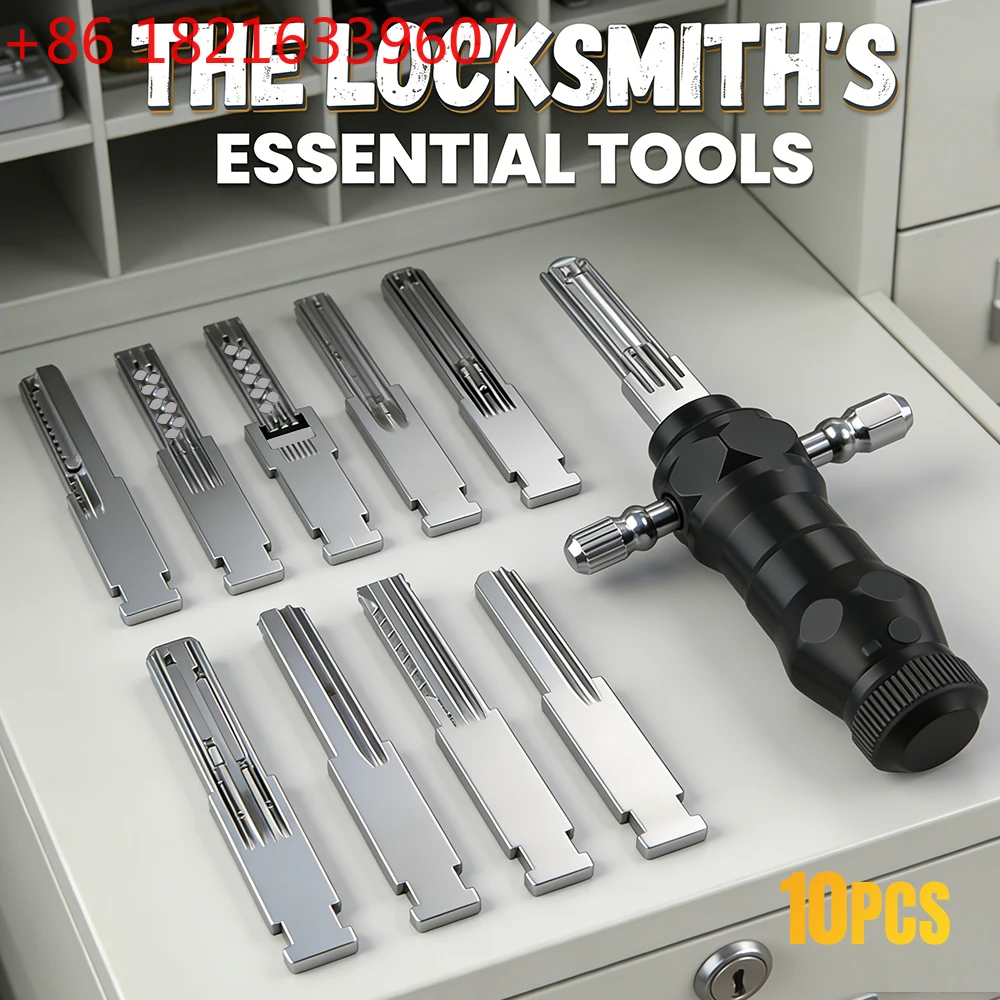 

Многофункциональный набор отмычек TAO из 10 предметов с Т-образной рукояткой, портативный инструмент для вскрытия замков, для домашних шкафов и дверных замков, декодер замков