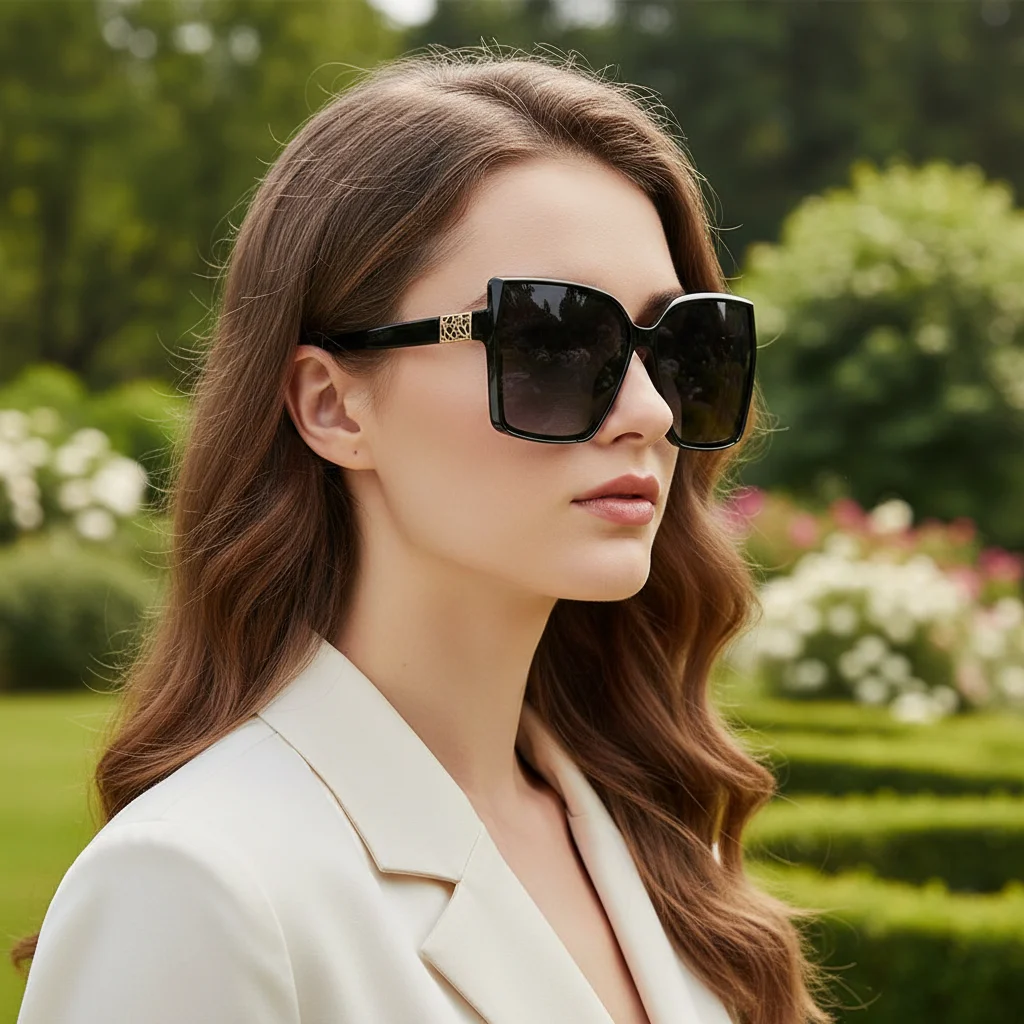 Hochwertige Cat-Eye-Sonnenbrille, modischer Trend, übergroß, vielseitig, Sonnenschutzbrille 1046