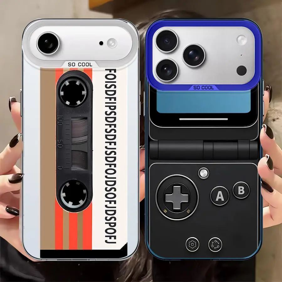 

Чехол для iPhone 16e 14 15 16 Plus 11 12 13 Pro Max 17, Air Soft Shell, модная ретро-кассета с кассетой