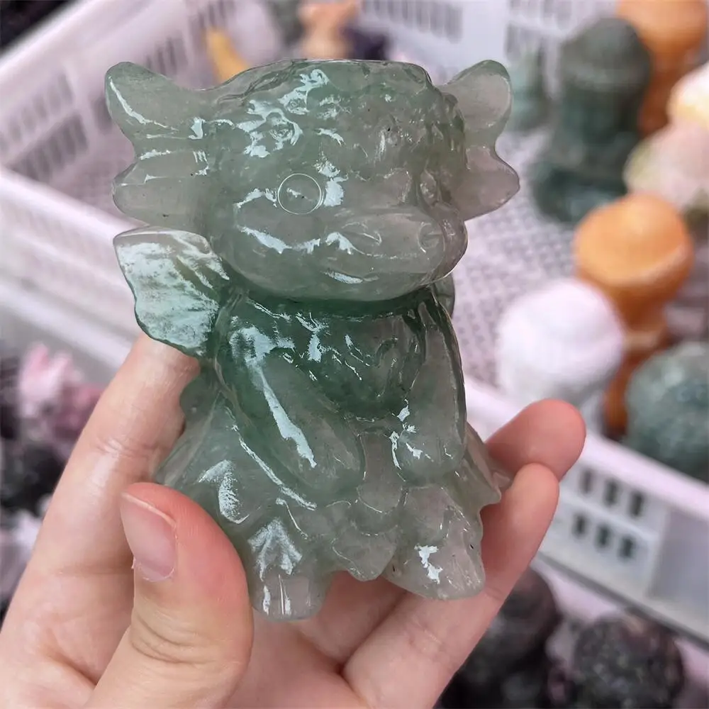 1PCS Natural Crystal Quartz Highland Cow Cartoon Statue Carving Healing Fengshui Stone Holiday Craft Christmas Gift