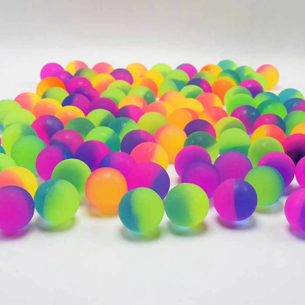 

35pcs 32Mm Double Color Bouncing High Bounce Flexible Lightweight Jumping Ball For Kids Floating Gift Bright Mixed Colors