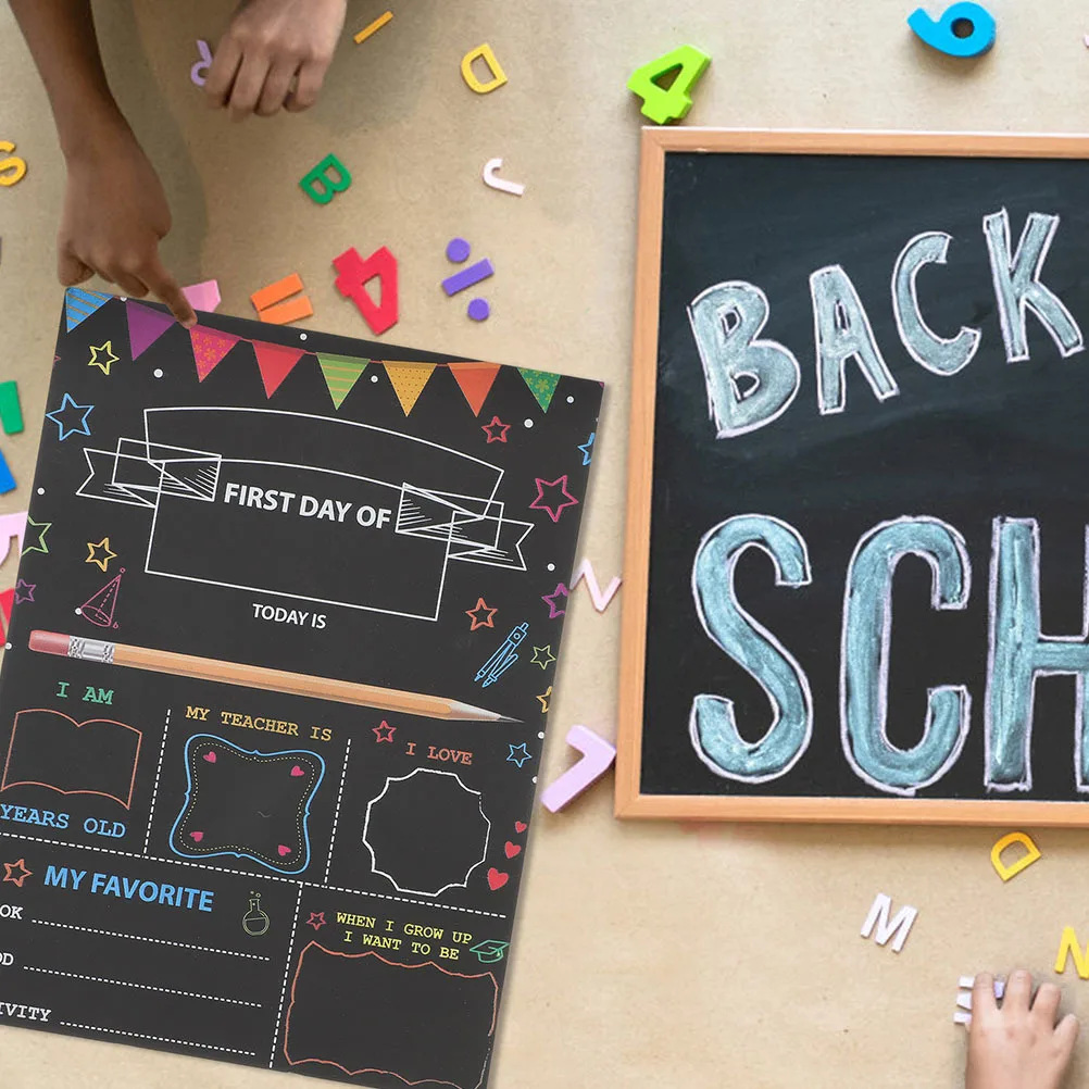 

1Set Double Side Printed Wooden Chalkboard Safe First Day of School Sign Preschool Kindergarten Wall Decoration