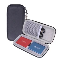 EVA Shockproof Carry Case for 2 Samsung T5 / T3 /T7  Portable SSD 250GB 500GB 1TB 2TB USB 3.1 External Solid State Drives Hard