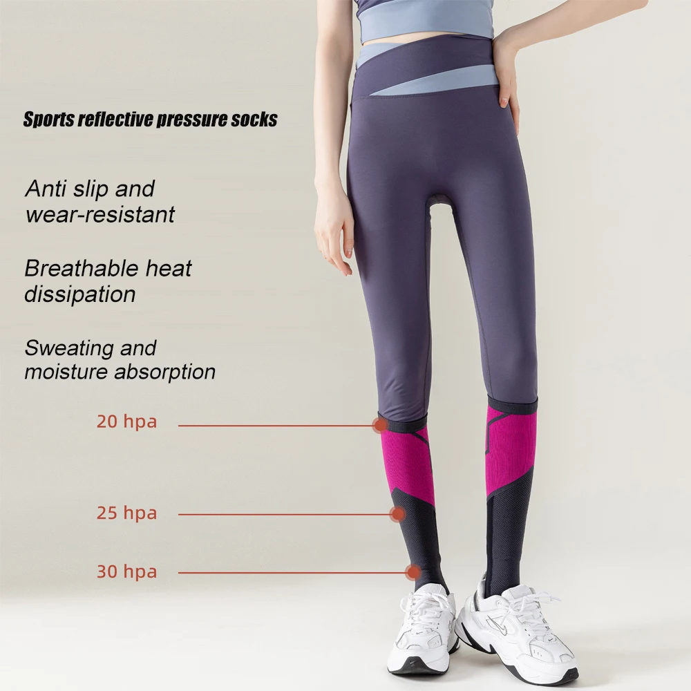 1 Pair 20-30 mmHg Compression Socks - Athletic Support for Running/Gym/Cycling, Men & Women Circulation Socks