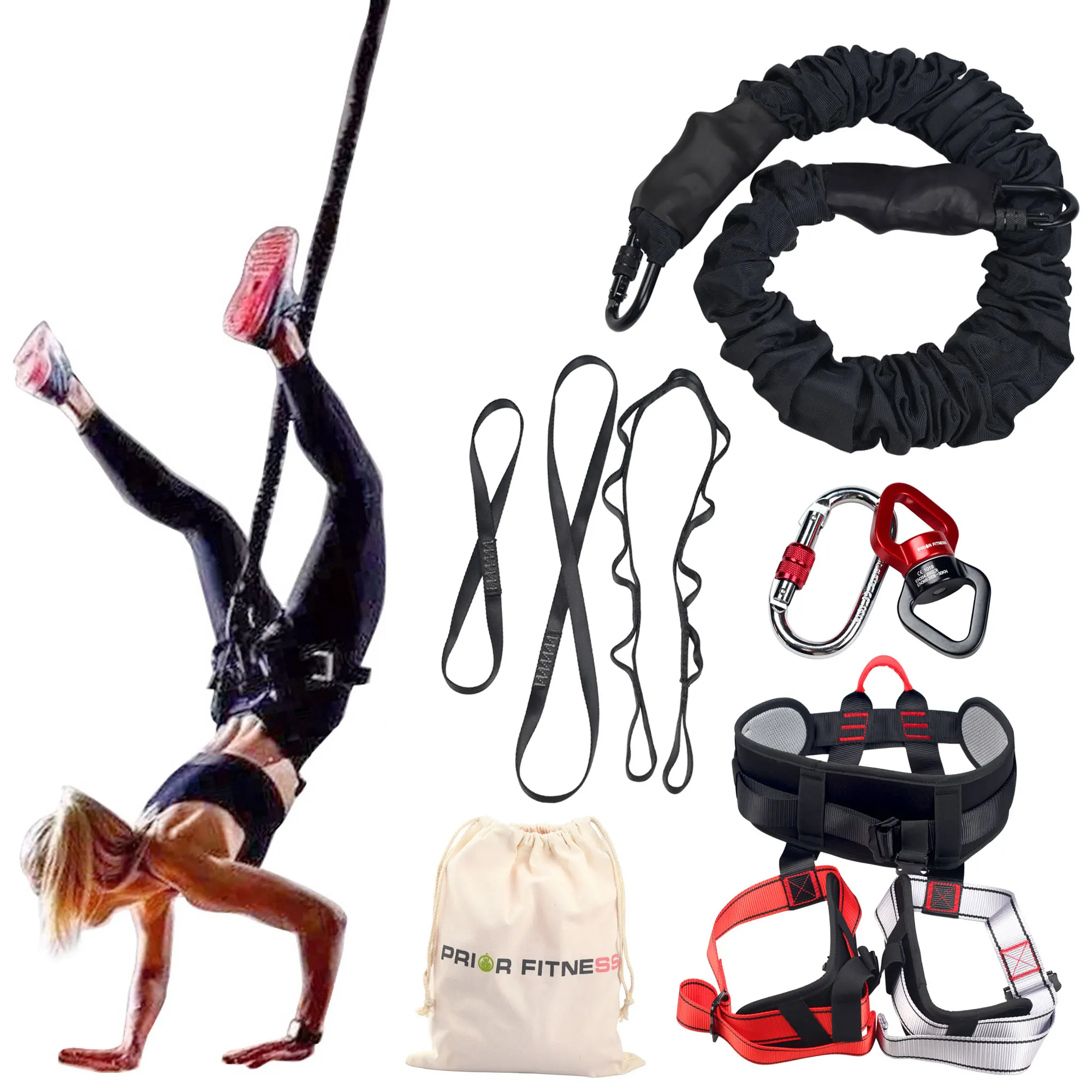 Bungee Fitness Equipment Kit, Aerial Yoga Dance Training Apparatus, Yoga Bungee Fitness, Suspended Trainer Pull Cord