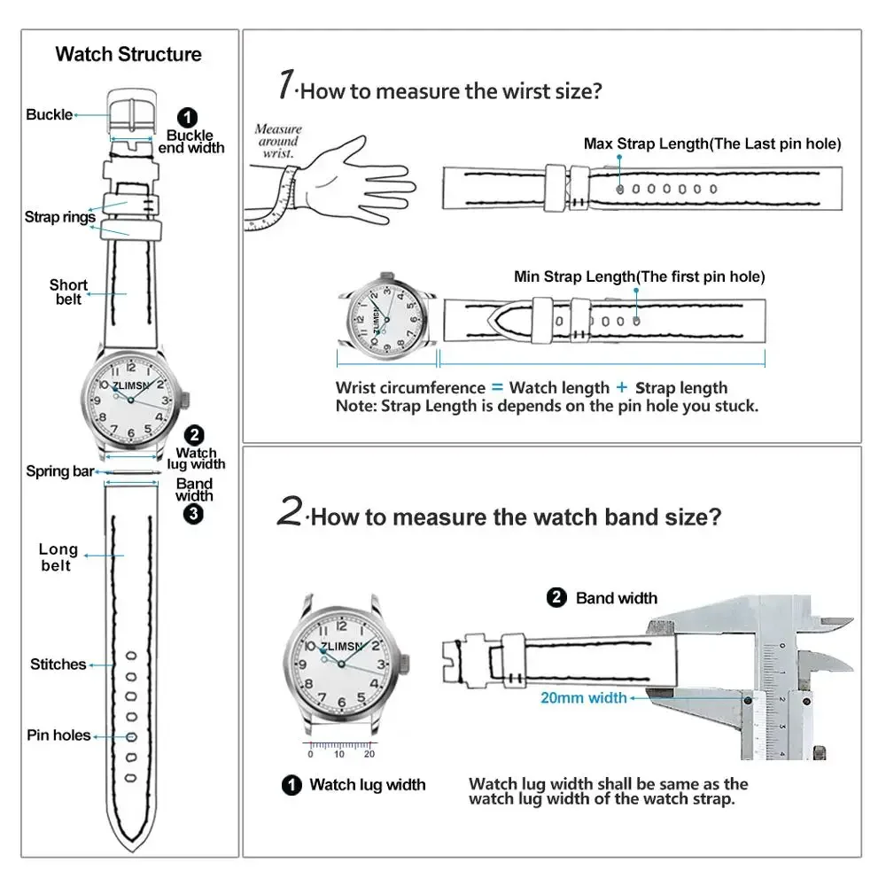 ZLIMSN Customized Crocodile Leather Strap Fit for TAG Heuer Autavia CARRERA WatchBand