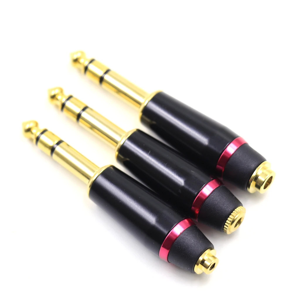 HiFi pozłacane 2.5mm/3.5mm/4.4mm zbalansowane żeńskie do 1/4 6.35mm TRS męskie Adapter konwerter