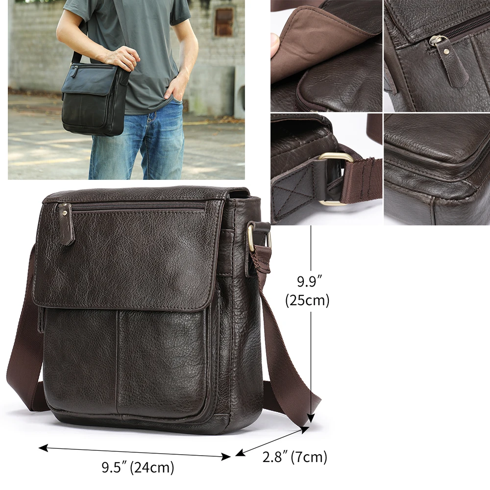 Imagem -05 - Westal-couro Bolsa de Ombro Masculina Malas Crossbody Bolsa Mensageiro Alta Qualidade Capacidade 819a