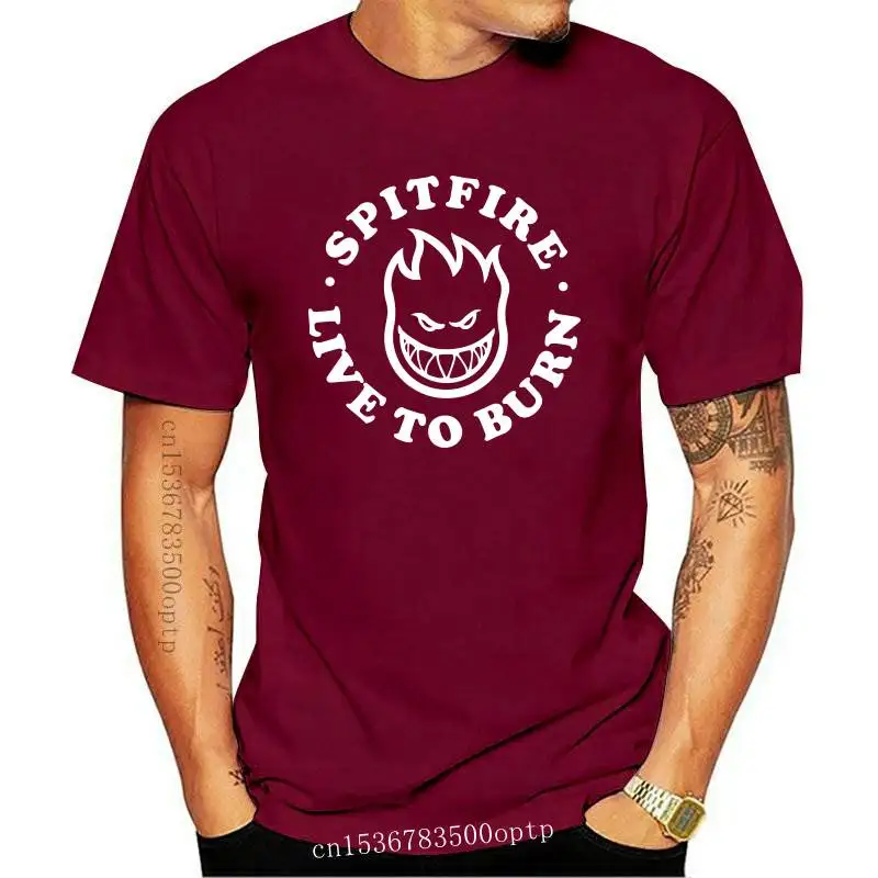 Camiseta Spitfire LTB de algodón para hombre, Camiseta de moda de verano, azul marino, talla europea