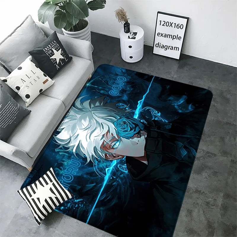 Living Room Rugs Foot Carpets Jujutsu Kaisen Gojo Satoru Entrance Doormat Kawaii Rug Floor Mats Anti Slip Mat Home Decor Kitchen