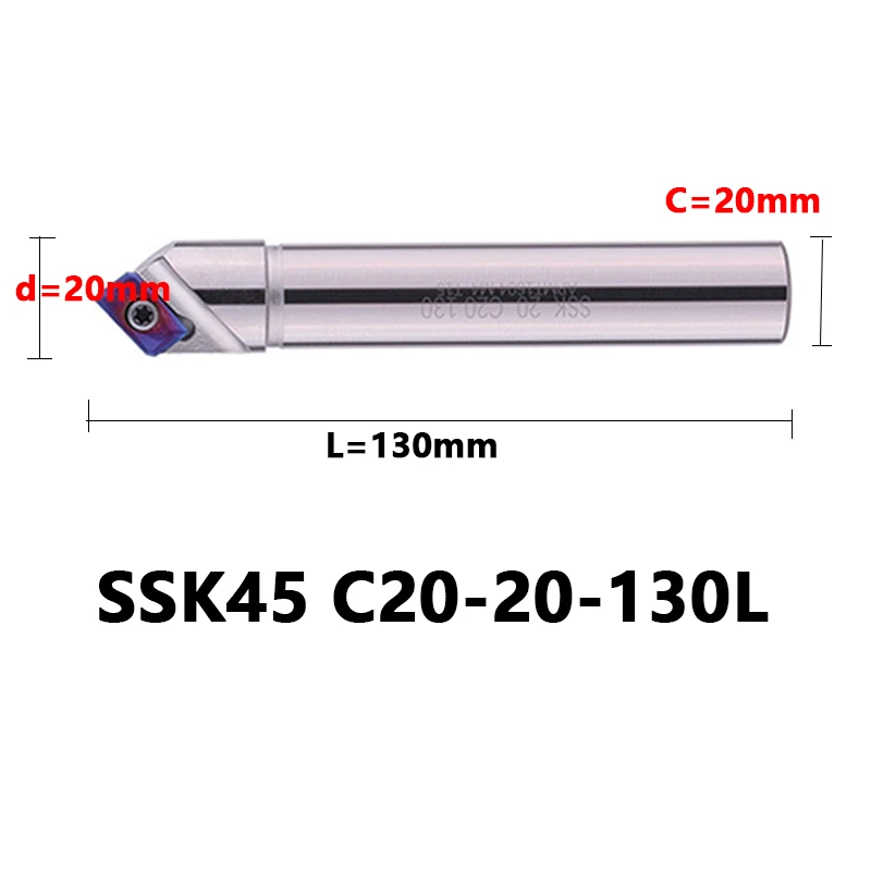 SSK 45 Degree C20-20-130 CNC Lathe Milling Cutter Holder APMT 1135 1604 Carbide Insert Tungsten Steel Chamfering Tool C16-16-110