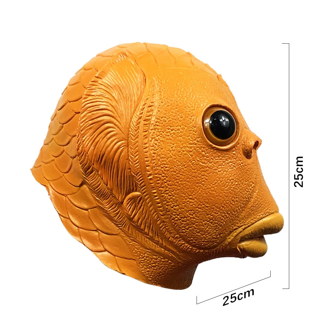 Fischmaske für Erwachsene, Natürliche Latex-Meereskreaturen-Vollkopfmaske für Halloween, Cosplay und Kostümpartys – Detail 14